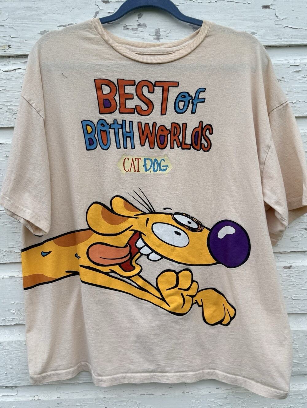 Nickelodeon T Shirt Mens S Cat Dog Best of Both Worlds Graphic 90's Cartoon